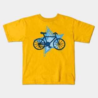 Blue Bike Star Kids T-Shirt